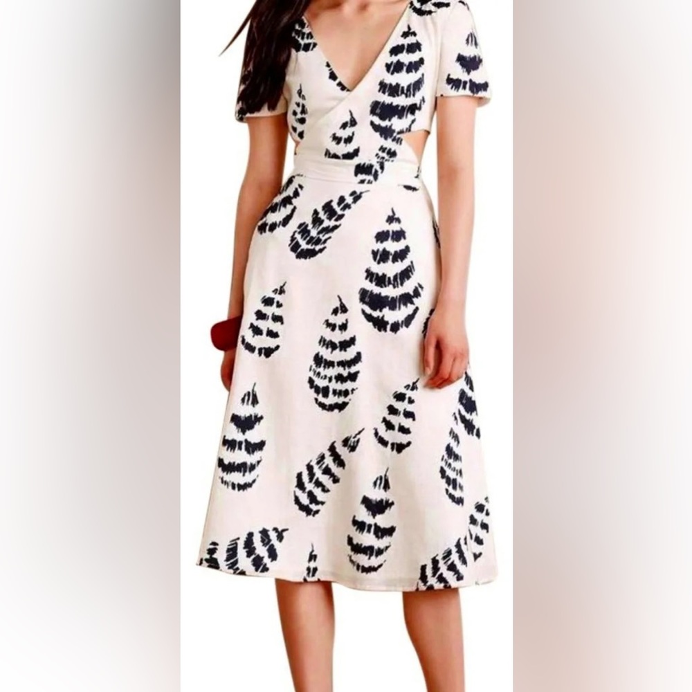 Anthropologie Falling Feathers Dress Petite Small